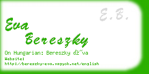eva bereszky business card